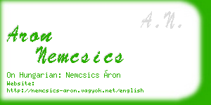 aron nemcsics business card